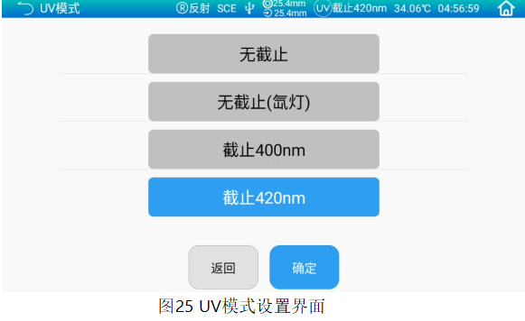台式分光测色仪UV光源设置